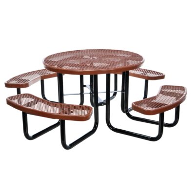 Vestil Round Picnic Table Table Shape Round Primary Color Brown Height 29 in