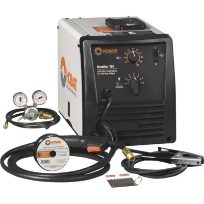 Hobart Handler 210MVP Flux Cored MIG Welder with Multi Voltage Plug and SpoolRunner 100 Transformer 115V 230V 25 210 Amp Output