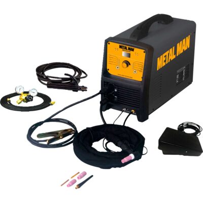 Metal Man AC DC TIG and Stick Welder Inverter Powered 120 230 Volt 10 200 Amp Output