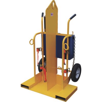 Vestil Welding Cylinder Torch Cart with Fork Pocket 500 Lb Capacity Powder Coat Finish