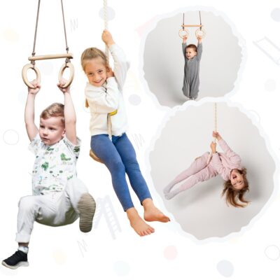 2in1 Swings Set: Disc rope swing + Trapeze bar with rings