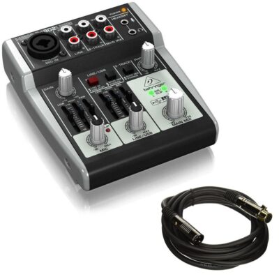 Behringer XENYX 302USB Compact Analog Mixer with XLR Cable Bundle