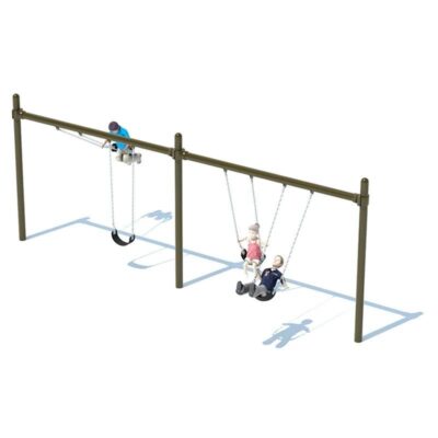 5” SINGLE POST SWING FRAME (8′) – 2 BAY