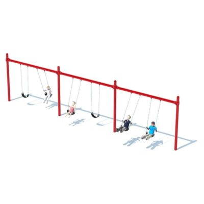 5” SINGLE POST SWING FRAME (8′) – 3 BAY