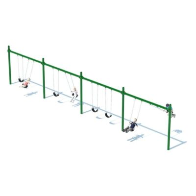 5” SINGLE POST SWING FRAME (8′) – 4 BAY