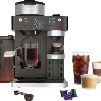 Ninja – Espresso & Coffee Barista System, Single Serve & Nespresso, with 12-Cup Carafe, 4 Styles with Ristretto – Black