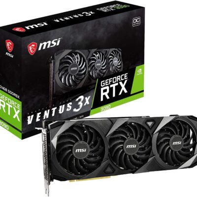 MSI GeForce RTX 3090 VENTUS 3X 24G OC Gaming Graphics Card – 24GB GDDR6X, 1725 MHz, PCI Express Gen 4, 384-bit, 3x DisplayPort v1.4a, HDMI 2.1