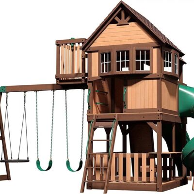 Backyard Discovery Skyfort III Cedar Swing Set w/ Tube Slide – DIY