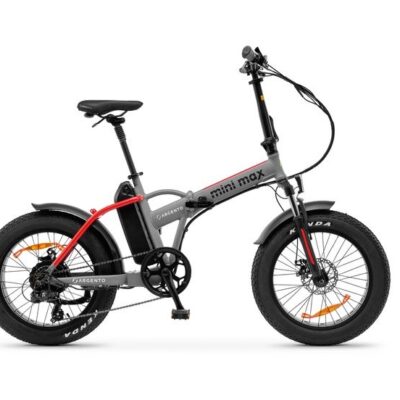 Silver Mini Max Foldable E-Bike Folding Fatbike Red Black