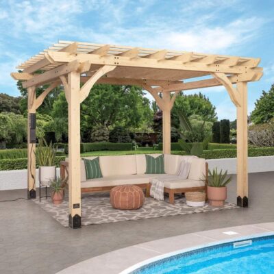 Backyard Discovery 12 x 10 Fairhaven Natural Nordic Spruce Pergola