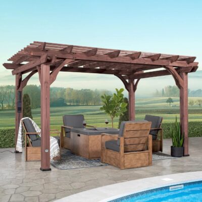 14×10 Somerville Pergola – Walnut Stain