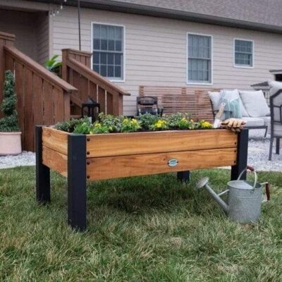 Raised planter 100% authentic teak wood