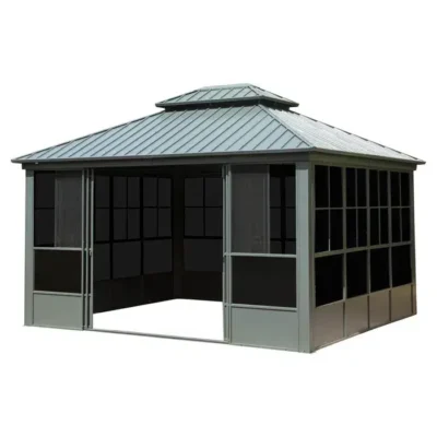 12′ x 14′ Hardtop Gazebo For Patio Screen House Backyard Sunroom