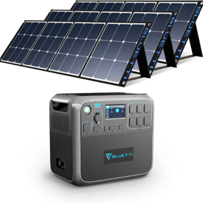 BLUETTI AC200P Portable Power Station with Solar Panel Included 2000W Solar Generator Kit with 3pcs