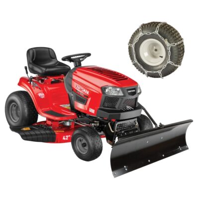 CRAFTSMAN Riding Lawn Mower with Snow Plow