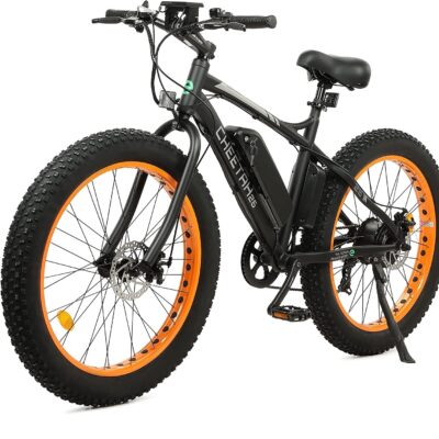 ECOTRIC Cheetah Electric Bike 26″ X 4″ Fat Tire Bicycle 500W 36V 12.5AH Battery Ebike Beach Mountain Snow E-Bike Throttle & Pedal Assist for Adults – 90% Pre-Assembled