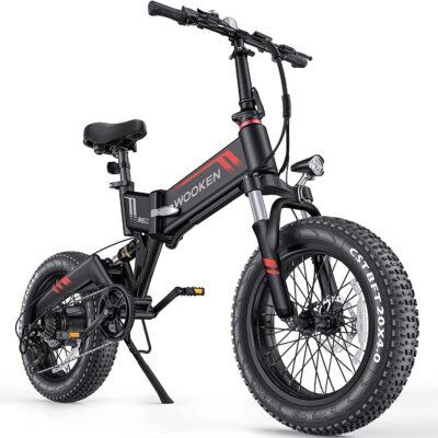 Electric Bike,20″X4″ Electric Bike for Adults Fat Tire 500W 20MPH Ebike Foldable Adult Electric Bicycles Electric Mountain Bike with 48V 10Ah Removable Battery, Dual Shock…