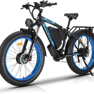 Electric Bike for Adults, 48V 22Ah Fat Tire Ebike Dual Motor AWD 2000W 35MPH Electric Bicycles Shimano 21-Speed with Ignition Lock Hydraulic Disc Brakes…