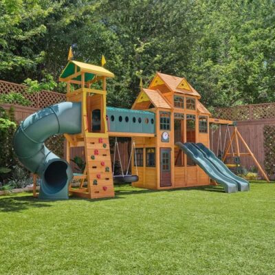 Kids Kidkraft Bear Cave Lodge Swing Set / Playset