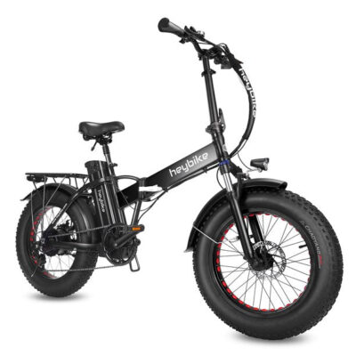 Heybike Mars Electric Bike Foldable 20 X 4.0 Fat Tire Electric Bicycle with 500W Motor 48V 12.5AH Removable Battery Shimano 7-Speed and Dual Shock