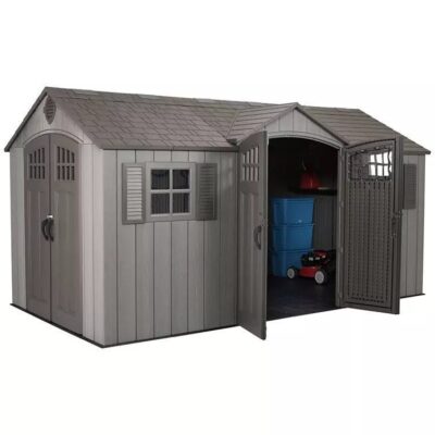 Lifetime 15′ x 8′ Rough Cut Dual-Entry Outdoor Storage Shed