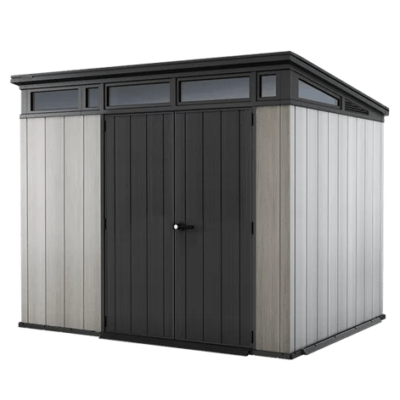 Keter Artisan 9×7 Foot Large Outdoor Shed with Floor with Modern Design for Patio Furniture