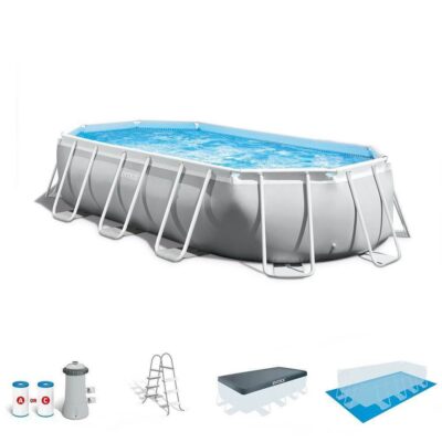 Intex – 20 Foot Prism Frame Oval Pool Set