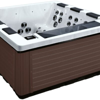 Luxuria Spas Artisan 6-Person 57-Jet 3-Pump Acrylic Lounger Hot Tub with Speakers and Ozonator