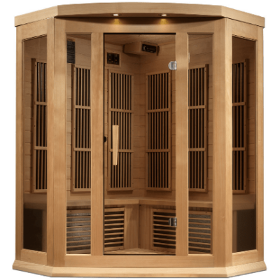 Maxxus Sauna 3-Person Corner Near Zero EMF (Under 2MG) FAR Infrared Sauna (Canadian Hemlock)