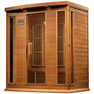 Maxxus Sauna 4-Person Corner Near Zero EMF (Under 2MG) FAR Infrared Sauna (Canadian Red Cedar)