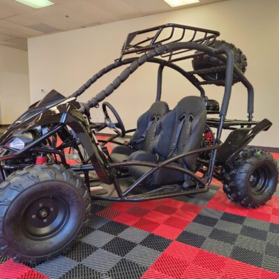 RPS Viking 125CC Mid-Size Kids Go Kart, Spare Tire, Over the Shoulder Harness, Mirrors and lights.