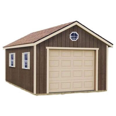 Sierra 12 ft. x 24 ft. Wood Garage Kit with Floor Installation Included