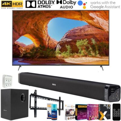 Sony X91J 85 inch HDR 4K UHD Smart LED TV (2021) w/ Deco Soundbar Bundle