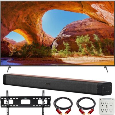 Sony X91J 85 inch HDR 4K UHD Smart LED TV 2021 with Deco Home 60W Soundbar Bundle