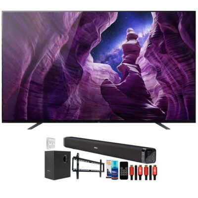 Sony XBR65A8H 65″ A8H 4K UHD OLED Smart TV (2020) with Deco Gear Home Theater Bundle