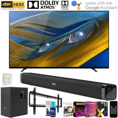 Sony XR65A80J 65″ A80J 4K OLED Smart TV (2021) w/ Deco Soundbar Bundle