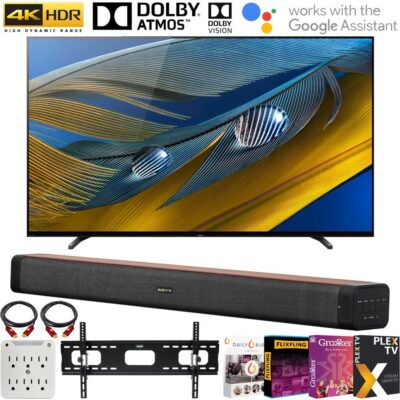 Sony XR77A80J 77″ A80J 4K OLED Smart TV (2021) + Deco Soundbar Bundle