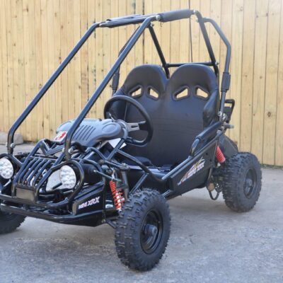 Trailmaster Mini XRX+ Go Kart Buggy, High Back Seats, Adjustable for Younger Riders, Throttle Limiter Remote Kill No Reverse