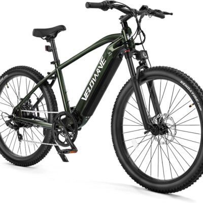 VELOWAVE Electric Mountain Bike for Adults 48V 15Ah Removable LG Cells Battery 25MPH E Bike 500W Motor 27.5” Ebike Shimano 7-Speed