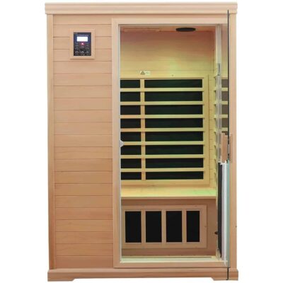 KUNSANA Far infrared sauna room,One person size, Hemlock Wooden Far Infrared Sauna for Home