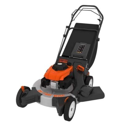 26 in. 208 cc Gas Walk Behind 3-In-1 Wide Area Self Propelled Lawn Mower, Rear Wheel Drive with Blade Brake Clutch