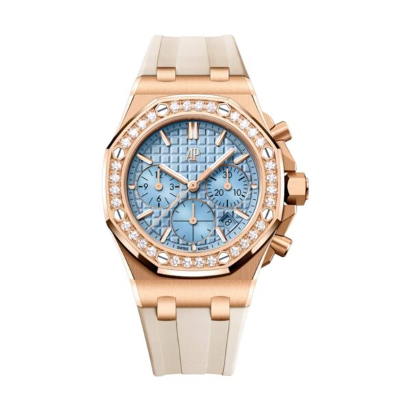 Audemars Piguet 26231OR.ZZ.A085CA.01 Royal Oak Offshore Light Blue Dial Beige Strap