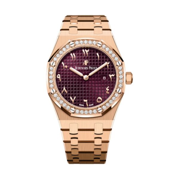Audemars Piguet 67651OR.ZZ.1261OR.06 Royal Oak Burgundy Dial Pink Gold Bracelet