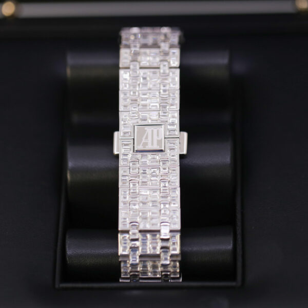 Audemars Piguet Royal Oak 15400st Chandelier Aftermarket Diamonds 18K White Gold 41mm Iced Out Watch - Image 6