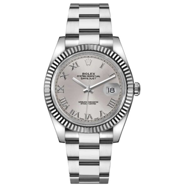 Rolex Datejust 116234 Steel & White Gold Oyster 36mm Silver Roman Dial Watch