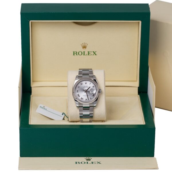 Rolex Datejust 116234 Steel & White Gold Oyster 36mm Silver Roman Dial Watch - Image 2