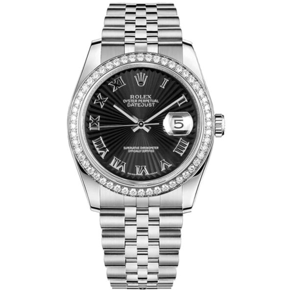 Rolex Datejust 36mm 116244 Sunbeam Black Dial Jubilee Bracelet