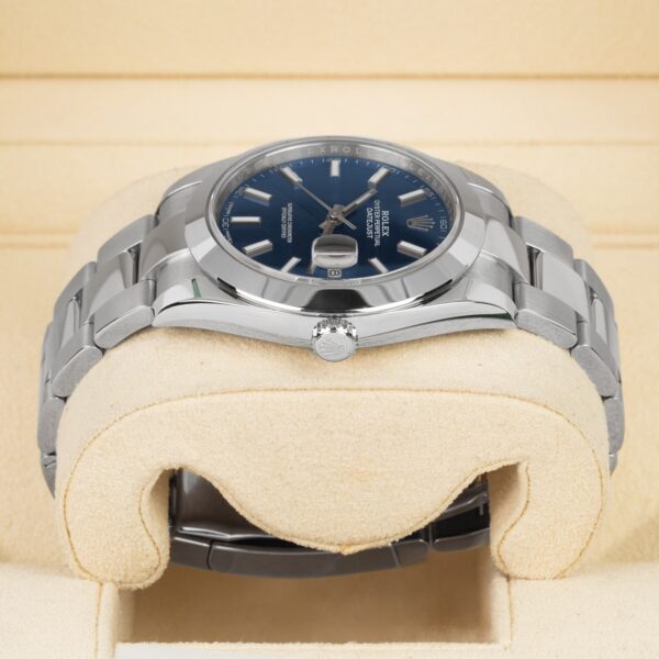 Rolex Datejust 126300 41mm Smooth Bezel Blue Index Dial Oyster Bracelet Watch - Image 4