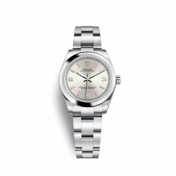 Rolex Oyster Perpetual 177200-0009 Silver Dial with Luminescent Markers 31mm Watch