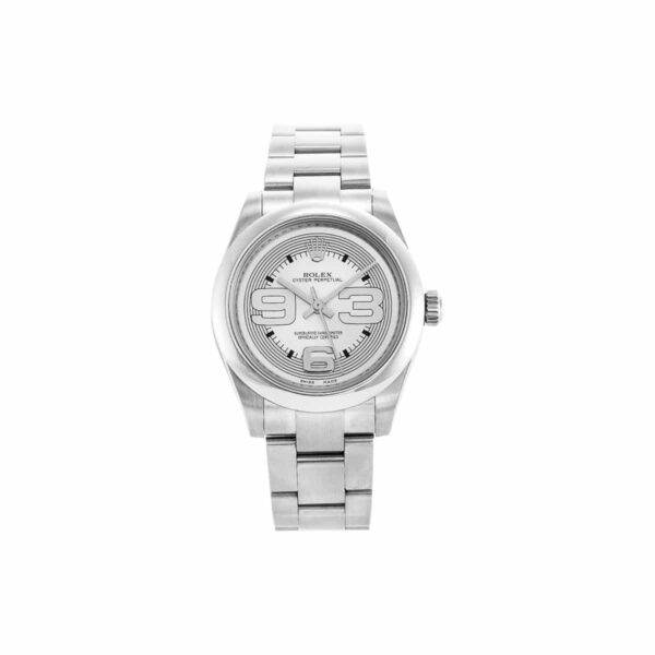 Rolex Oyster Perpetual 177200-10 Silver Arabic Dial with Luminescent Markers 31mm Watch